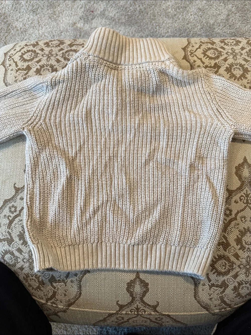 The Children's Place Cream Knit Sherpa-Lined Collar Half Zip Sweater